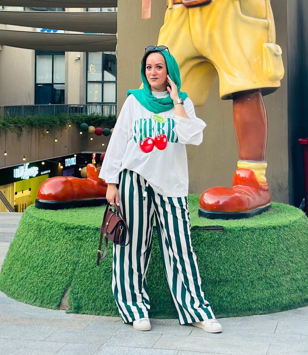Green Cherry Over-Sized Summer Set