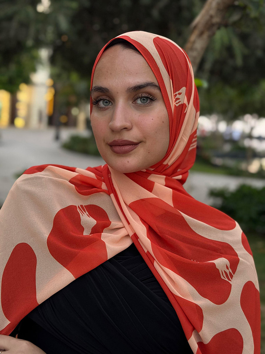 Soft Chiffon Giraffe Grace scarf