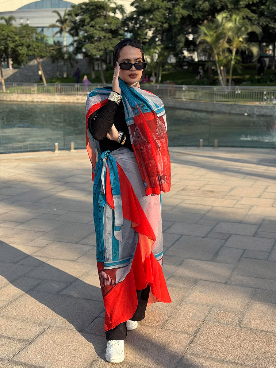 Chiffon Royalty set (cover up and scarf)