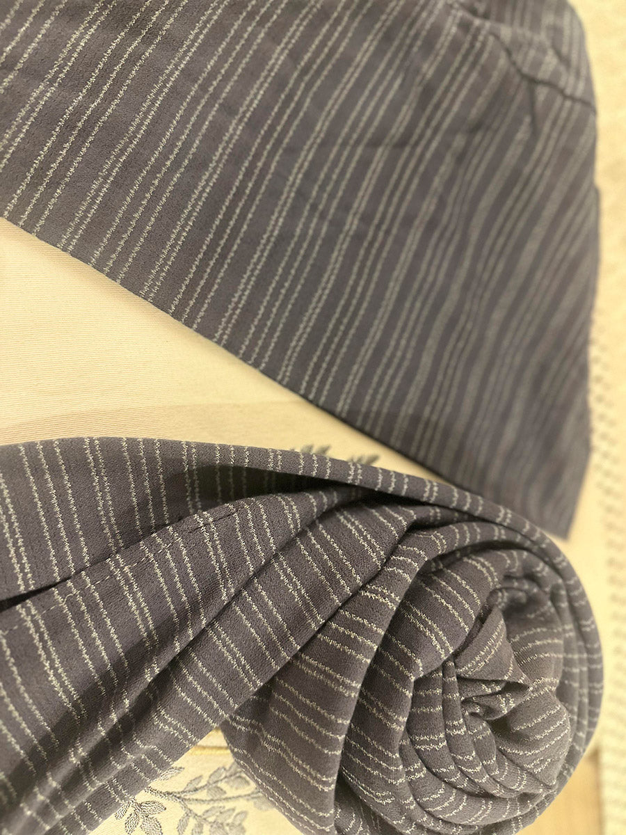 Kuwaiti scarf with bandana  (grey with stripes)
