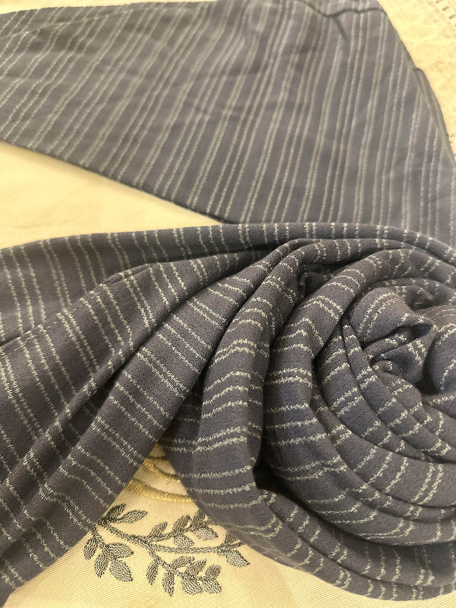 Kuwaiti scarf with bandana  (grey with stripes)